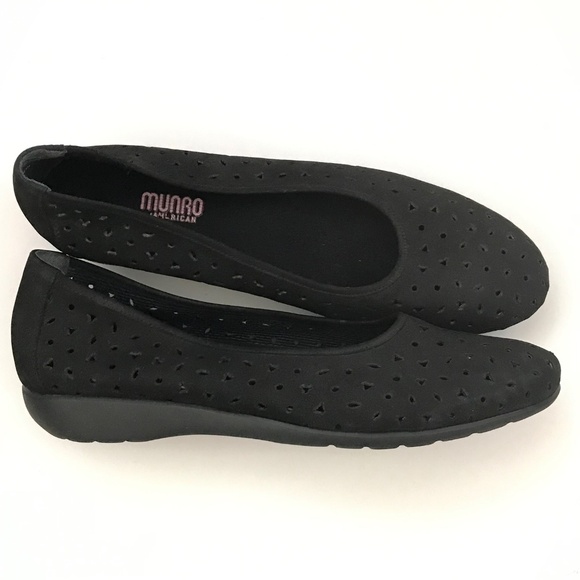 MUNRO Aubrey Ballet Flat Suede Comfort Loafer Black Women’s Size 13 - Picture 2 of 16